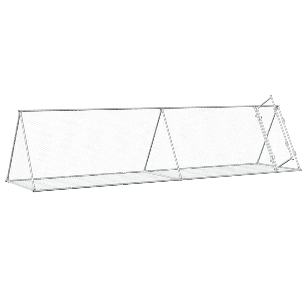 kaninbur 400x105x91 cm galvaniseret stål sølvfarvet