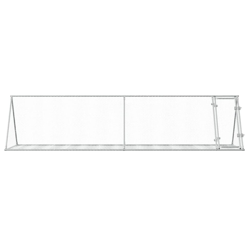 kaninbur 400x105x91 cm galvaniseret stål sølvfarvet