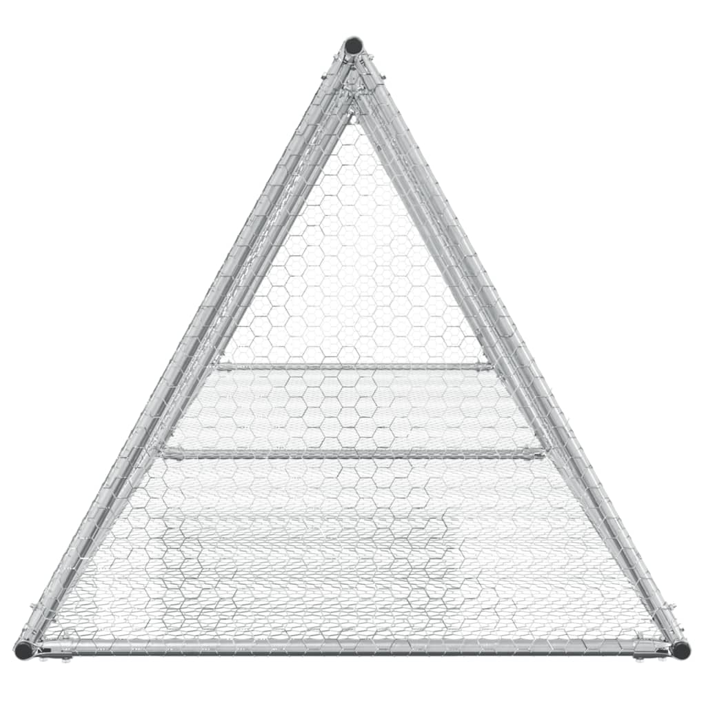 kaninbur 400x105x91 cm galvaniseret stål sølvfarvet