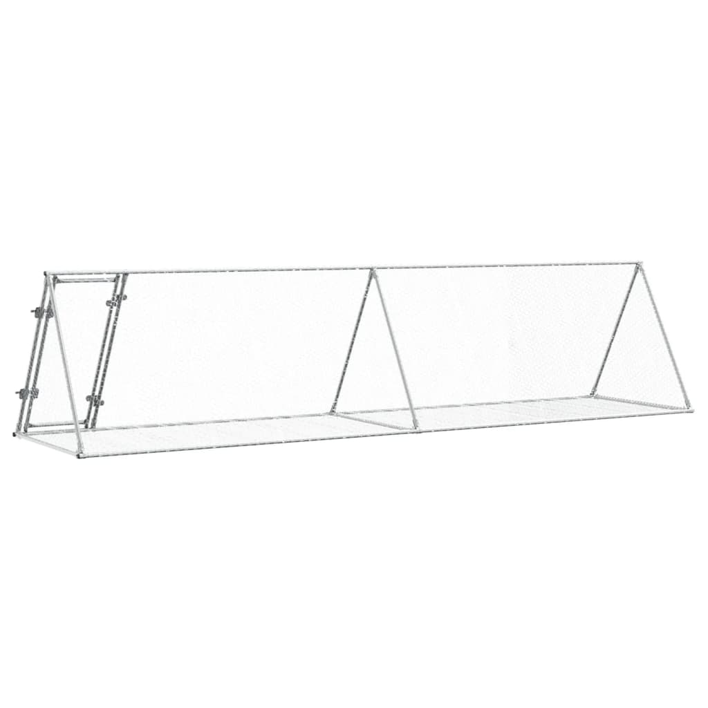 kaninbur 400x105x91 cm galvaniseret stål sølvfarvet