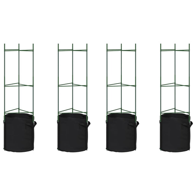espalierer med planteposer 4 stk. 116 cm stål og PP