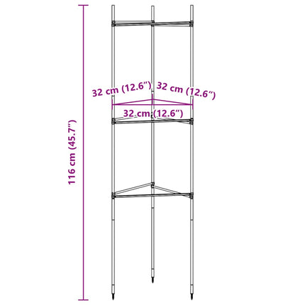 espalierer til tomater 8 stk. 116 cm stål og PP