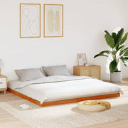 sengeramme 200x200 cm massivt fyrretræ gyldenbrun