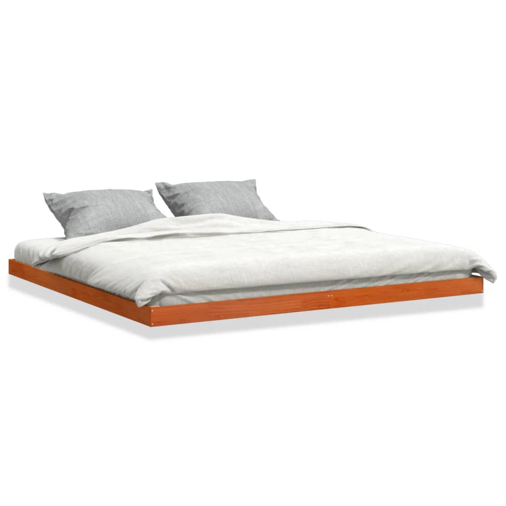 sengeramme 180x200 cm massivt fyrretræ gyldenbrun