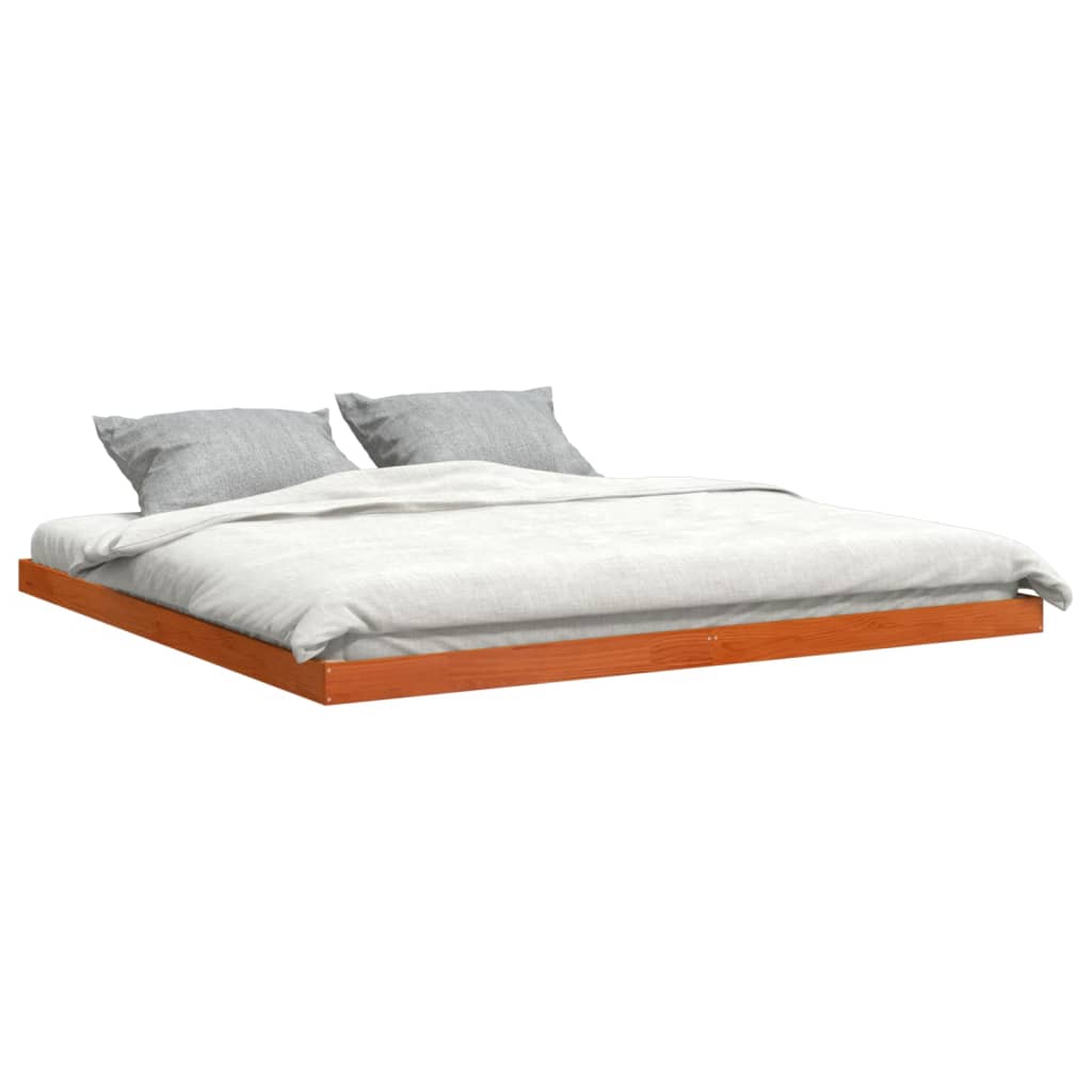 sengeramme 180x200 cm massivt fyrretræ gyldenbrun