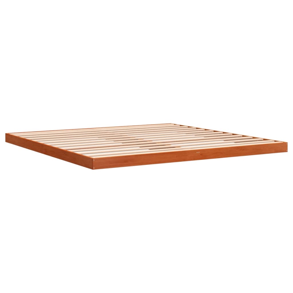 sengeramme 180x200 cm massivt fyrretræ gyldenbrun
