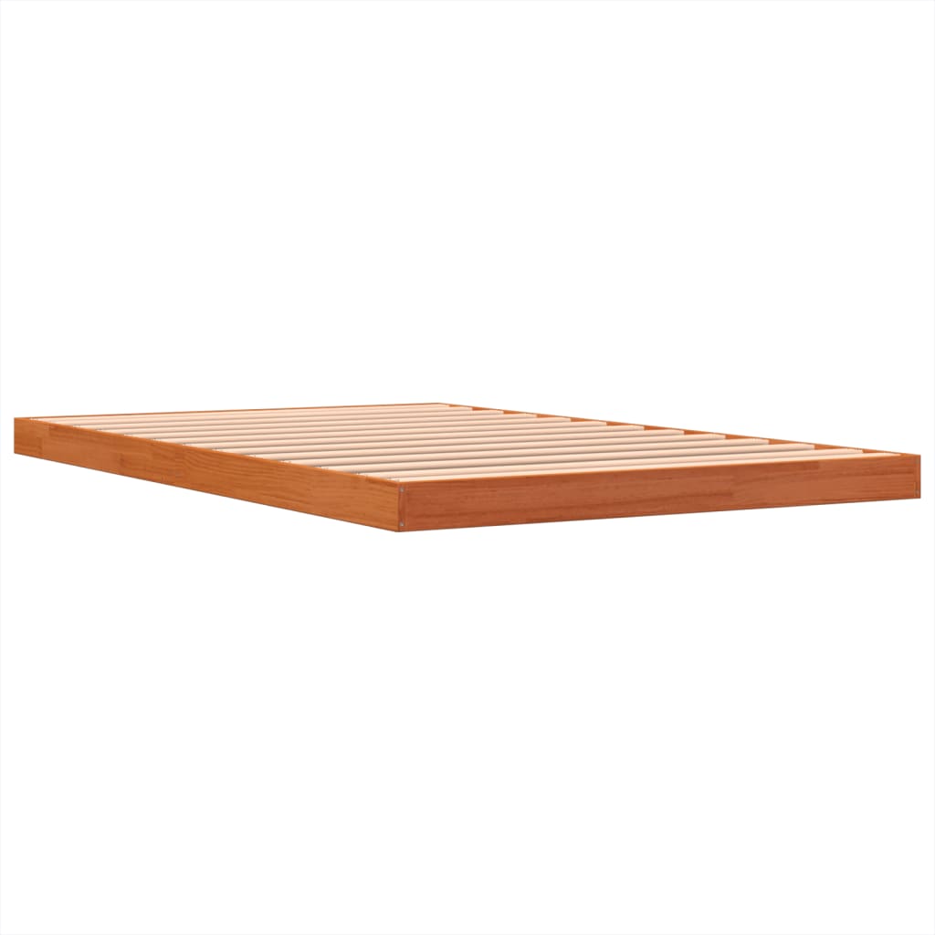 sengeramme 120x200 cm massivt fyrretræ gyldenbrun