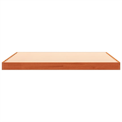 sengeramme 135x190 cm massivt fyrretræ brun