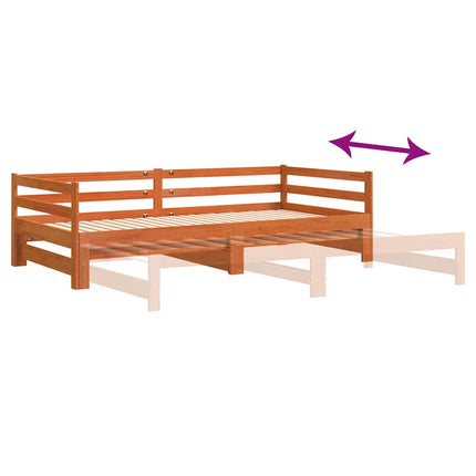 daybed m. udtræk uden madrasser 90x190cm massivt træ gyldenbrun
