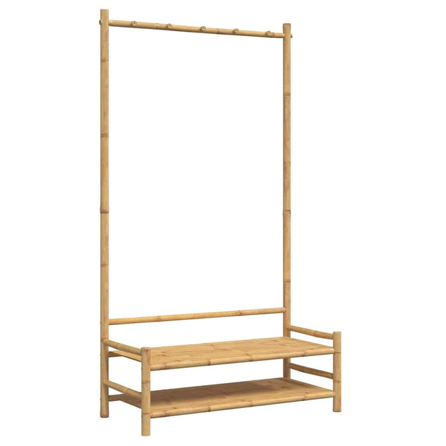 tøjstativ med hylder 103x40x183 cm bambus