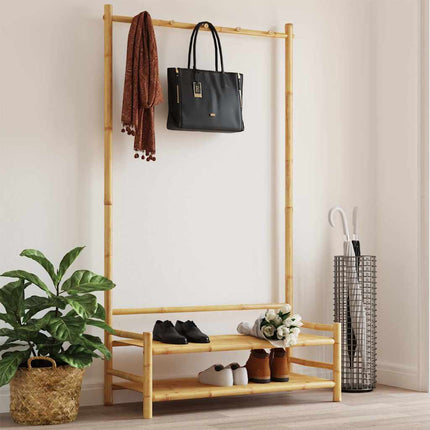 tøjstativ med hylder 103x40x183 cm bambus