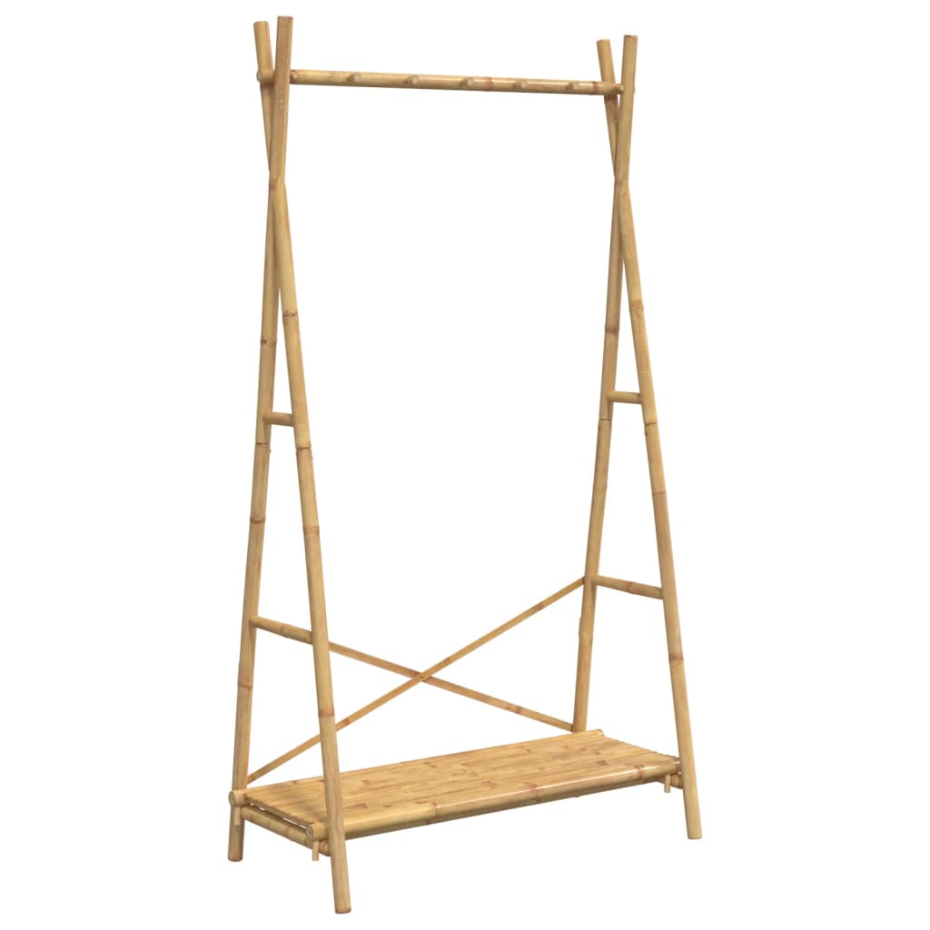 tøjstativ med hylde 102x50x190 cm bambus