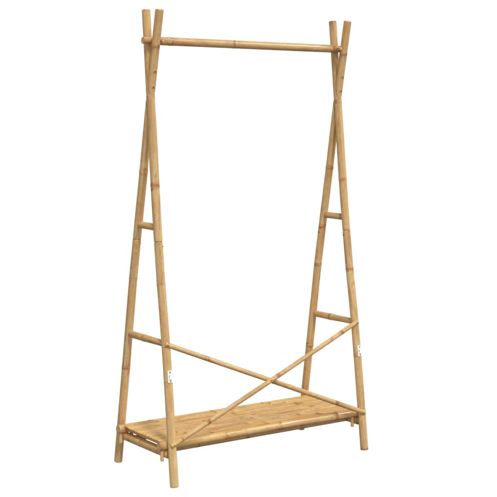 tøjstativ med hylde 102x50x190 cm bambus
