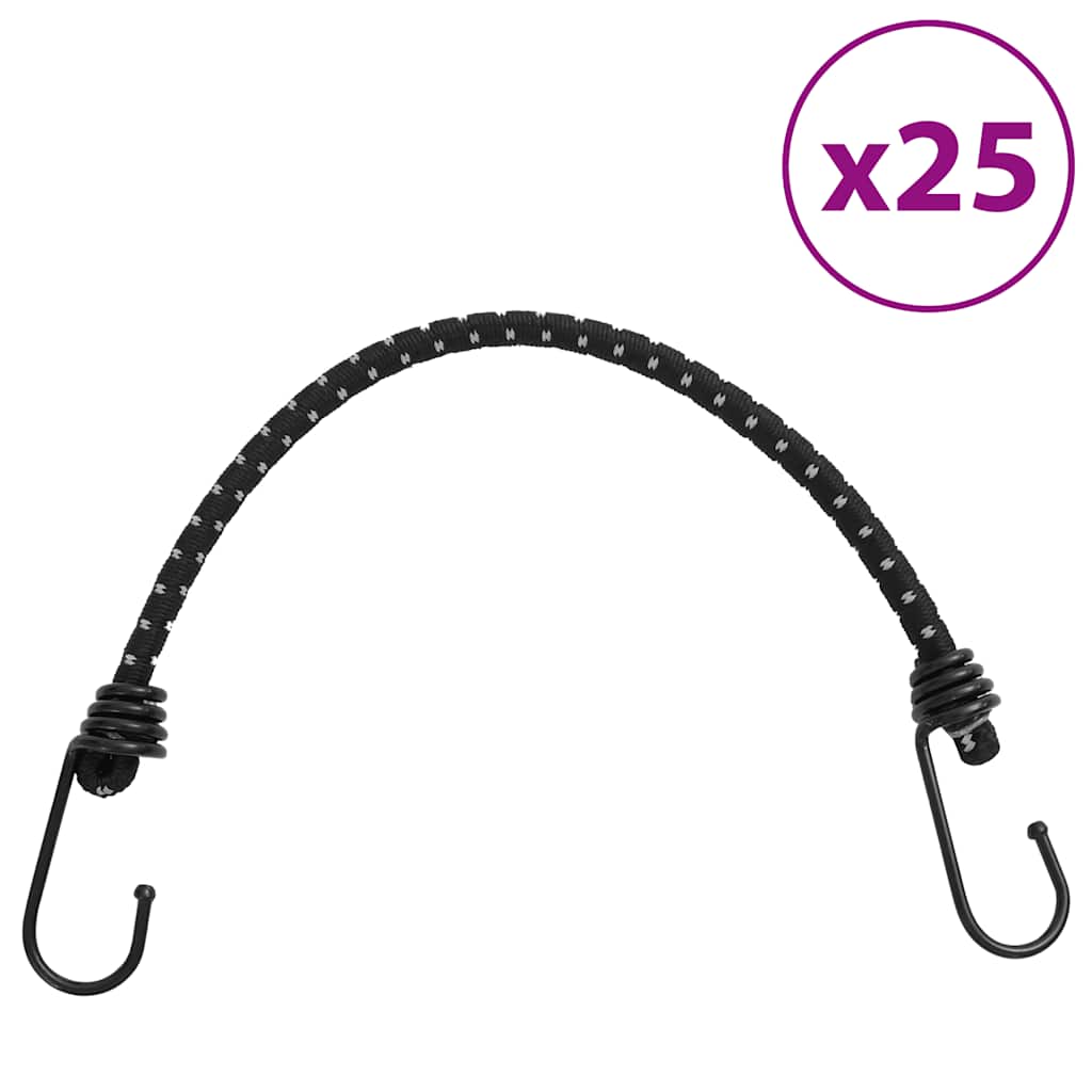Elastiksnore 25 Stk. Med Refleksstriber Og Kroge 46 Cm - Vidaxl