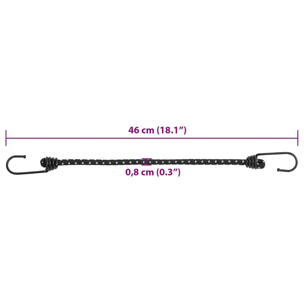 elastiksnore 50 stk. med reflekstriber og kroge 46 cm
