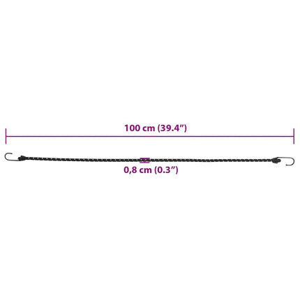 elastiksnore 25 stk. med refleksstriber og kroge 100 cm