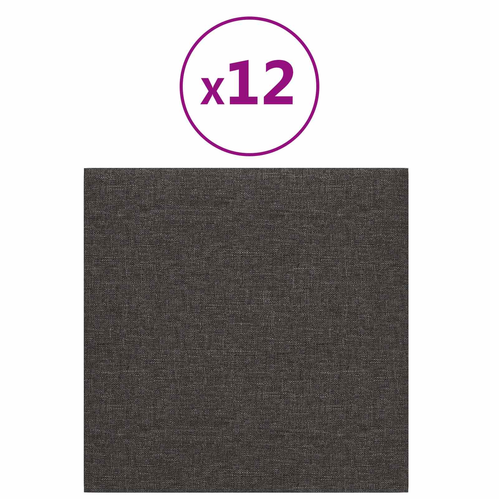 Væghovedgærde 12 pcs Mørkegrå 30 x 30 cm Stof