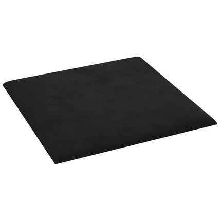 Væghovedgærde 12 pcs Sort Fløjl