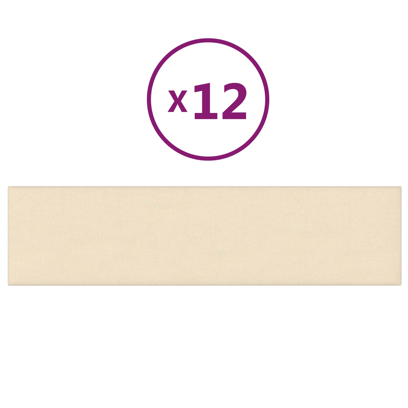 Væghovedgærde 12 pcs Creme 60 x 15 cm Stof