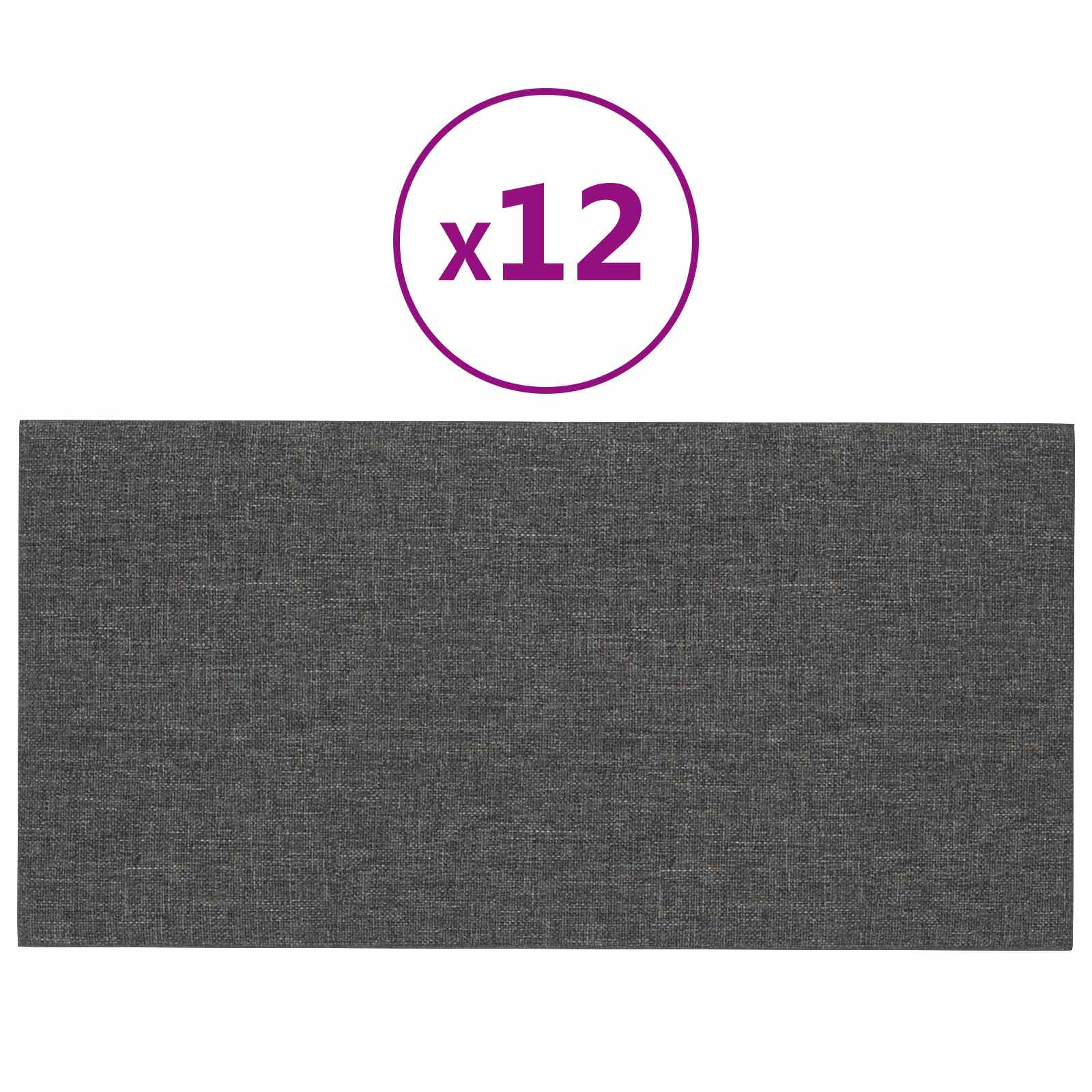 Væghovedgærde 12 pcs Mørkegrå 60 x 30 cm Stof