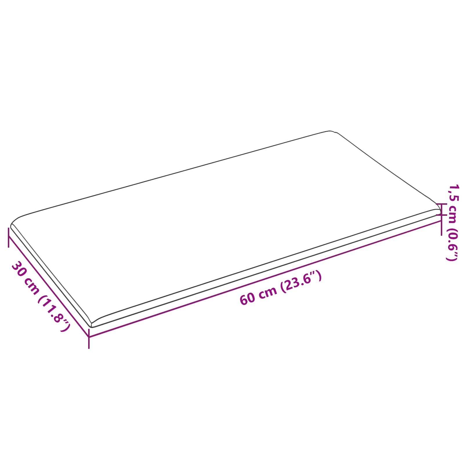 Væghovedgærde 12 pcs Blå 60 x 30 cm Fløjl