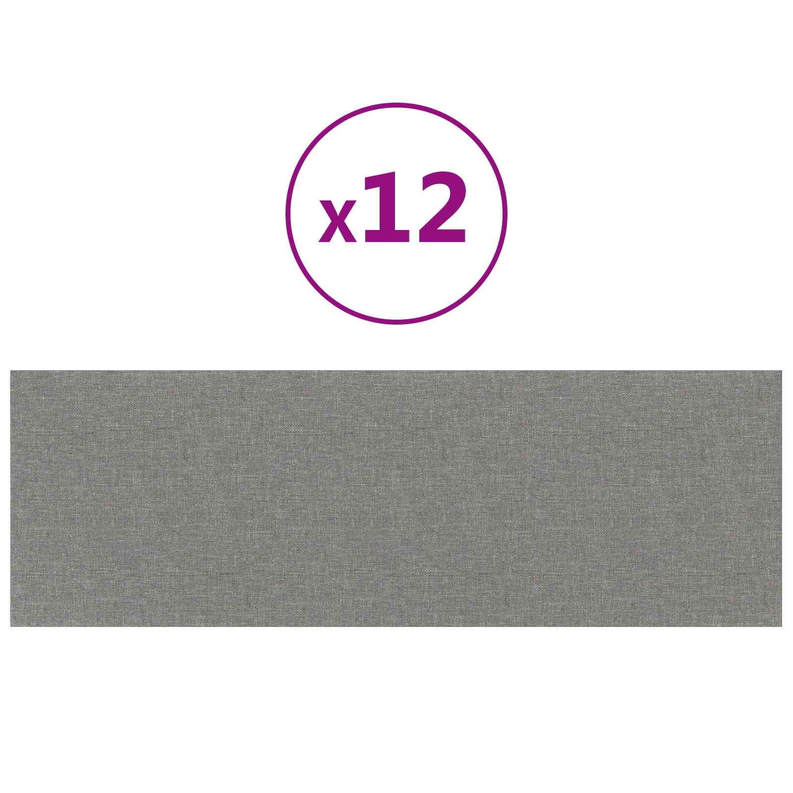 Væghovedgærde 12 pcs Lysegrå 90 x 30 cm Stof