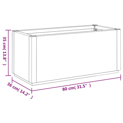 plantekasse 80x36x35 cm PP hvid
