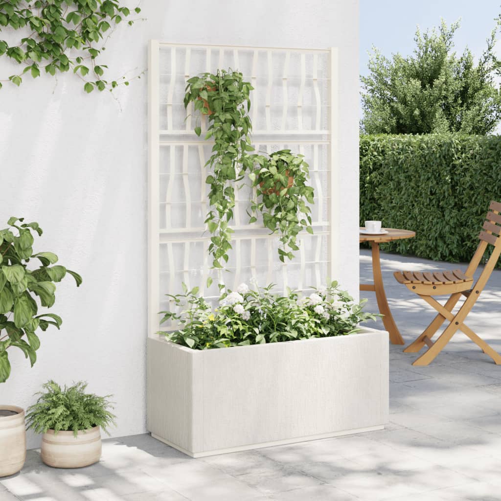 plantekasse med espalier 80x36x140 cm PP hvid