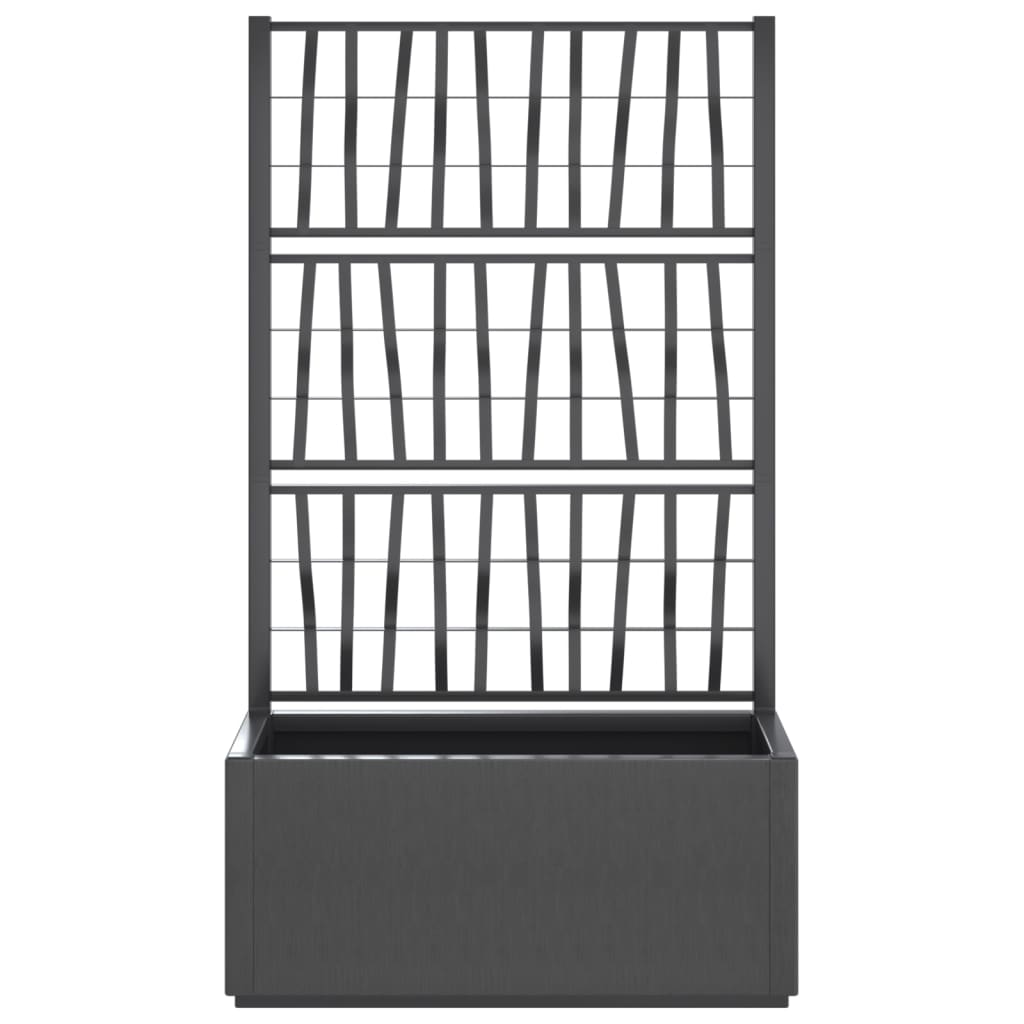 plantekasse med espalier 80x36x140 cm PP mørkegrå