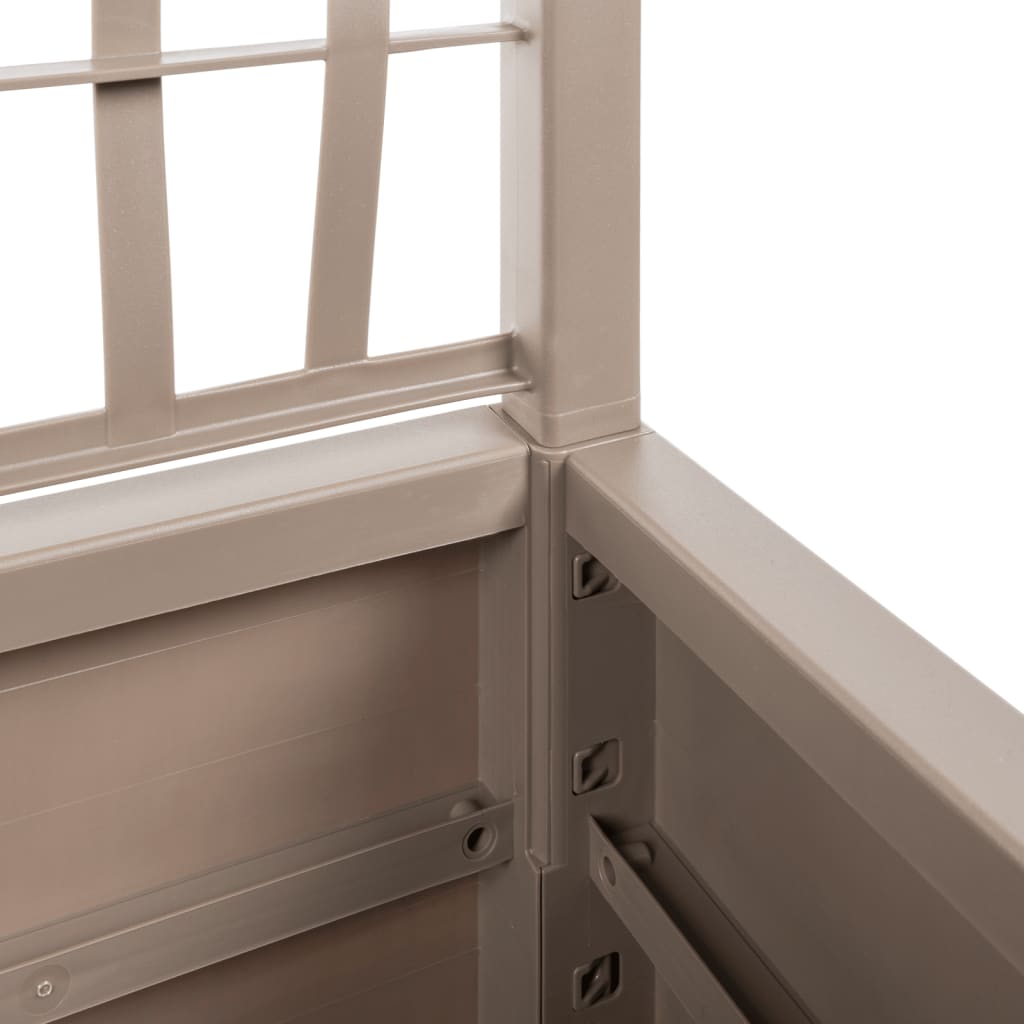 plantekasse med espalier 80x36x140 cm PP lysebrun