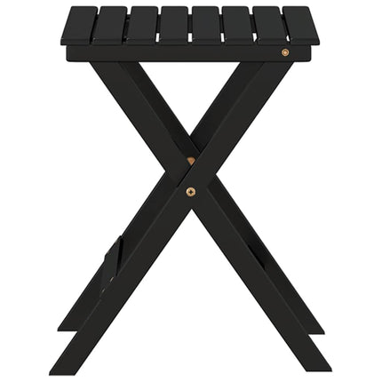sidebord foldbart massivt poppeltræ sort
