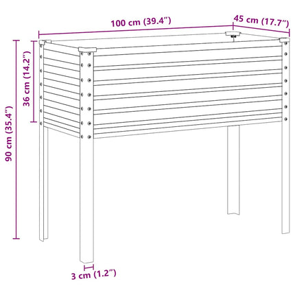 haveplantekasse grøn 100x45x90 cm stål