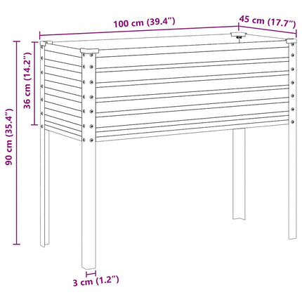 haveplantekasse 100x45x90 cm galvaniseret stål