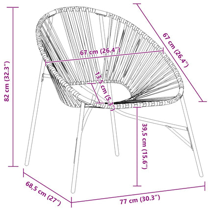 havestolssæt 3 stk. polyrattan sort