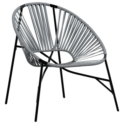 havestolssæt 3 stk. polyrattan sort og lysegrå