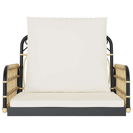 hængestol med hynder 63x58x39 cm polyrattan og stål