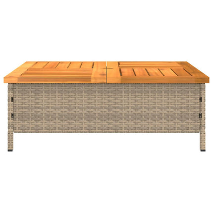 havebord 70x70x25 cm rattan og massivt akacietræ beige