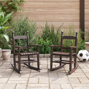 gyngestole 2 stk. til børn massivt poppeltræ brun