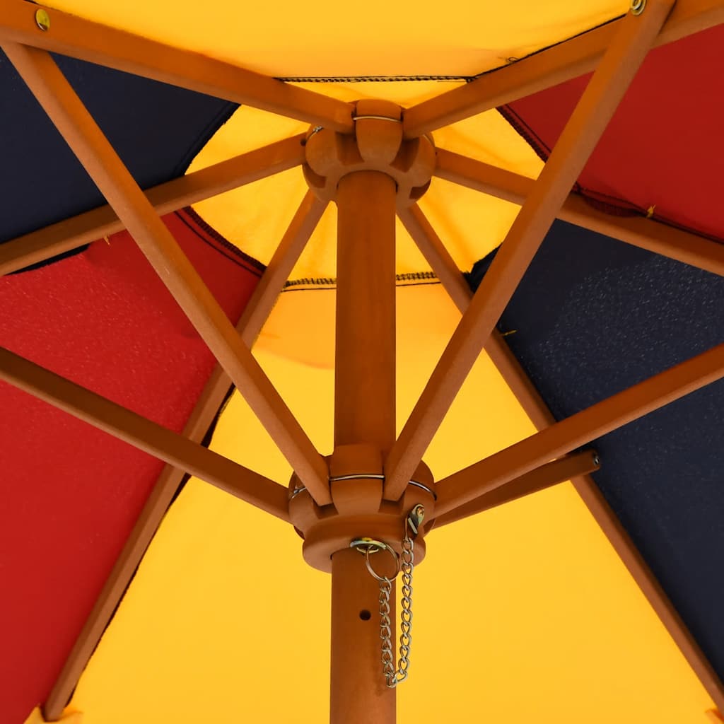picnicbord til 4 børn m. parasol massivt grantræ
