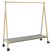 tøjstativ med hylder og hjul 106x34x106,5 cm bambus