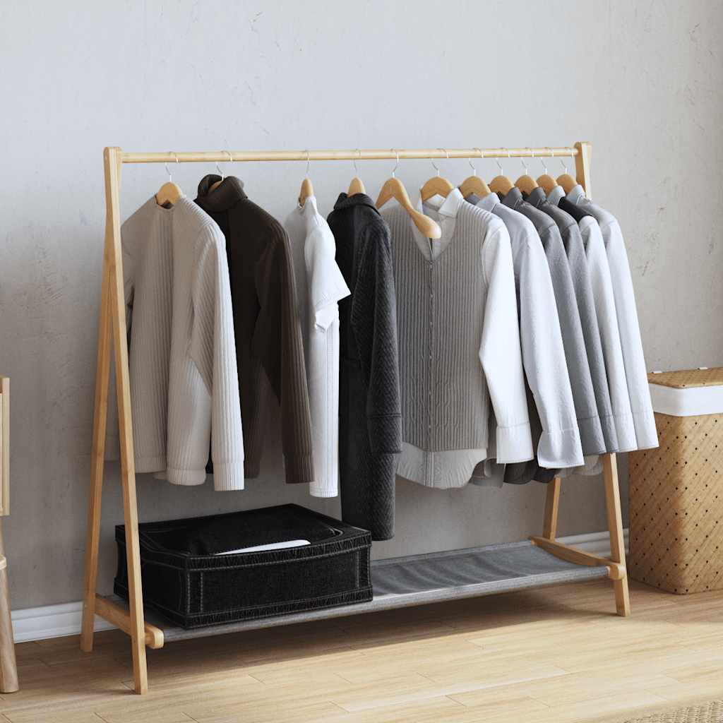 tøjstativ med hylder 106x34x102 cm bambus