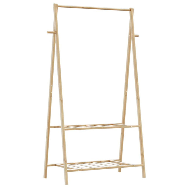 tøjstativ med hylder 96x45,5x150,5 cm bambus