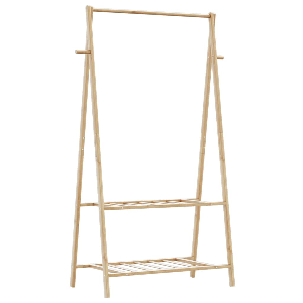 tøjstativ med hylder 96x45,5x150,5 cm bambus