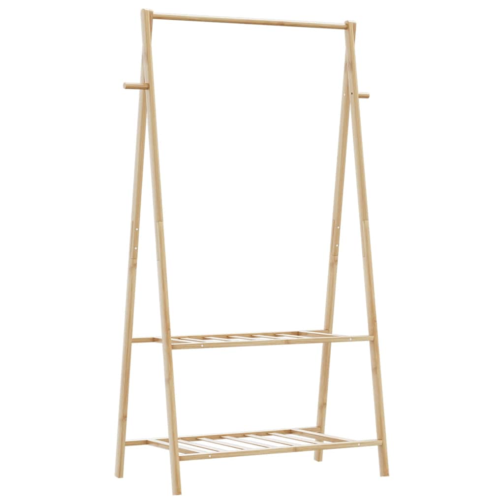 tøjstativ med hylder 96x45,5x150,5 cm bambus