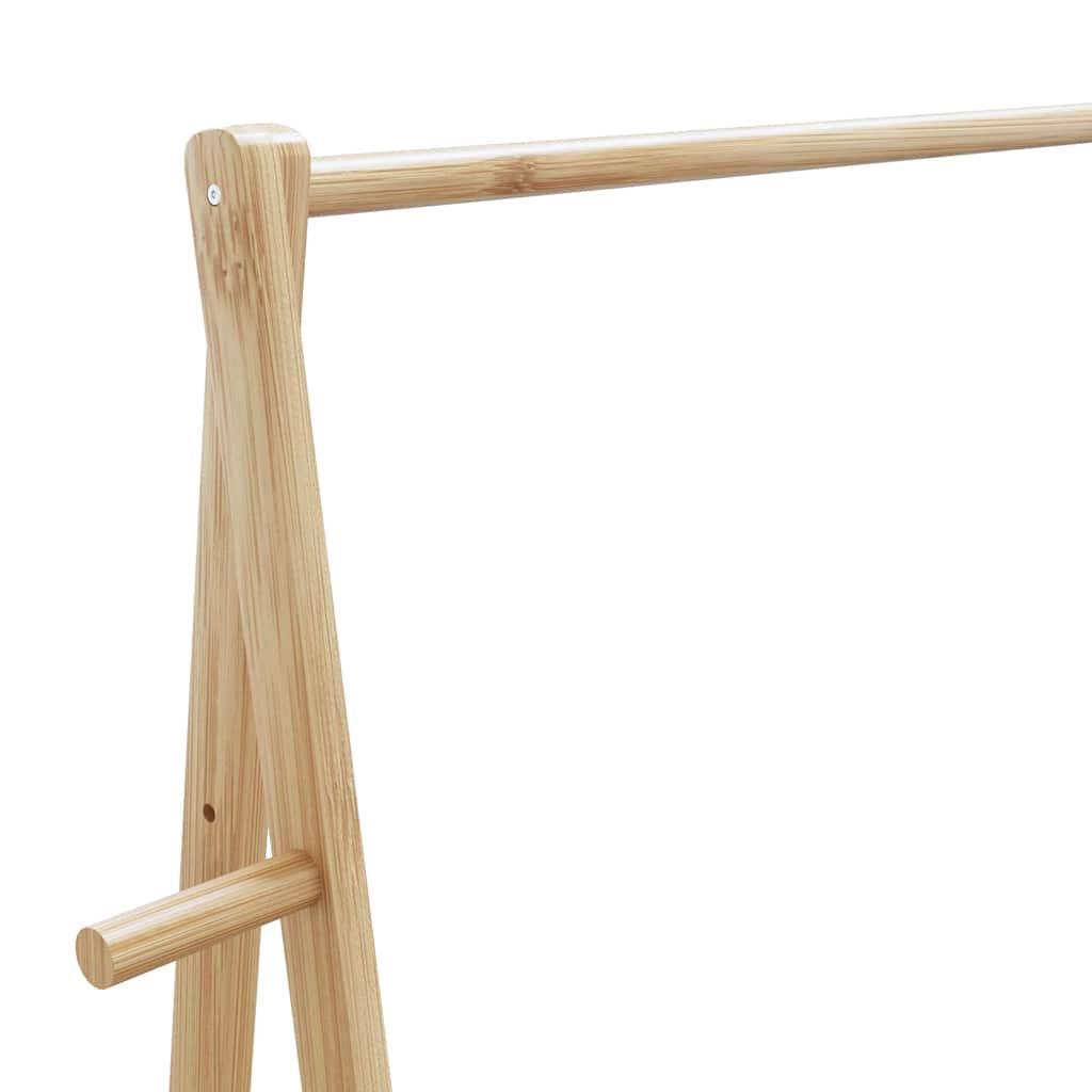 tøjstativ med hylder og hjul 96x45,5x155,5 cm bambus