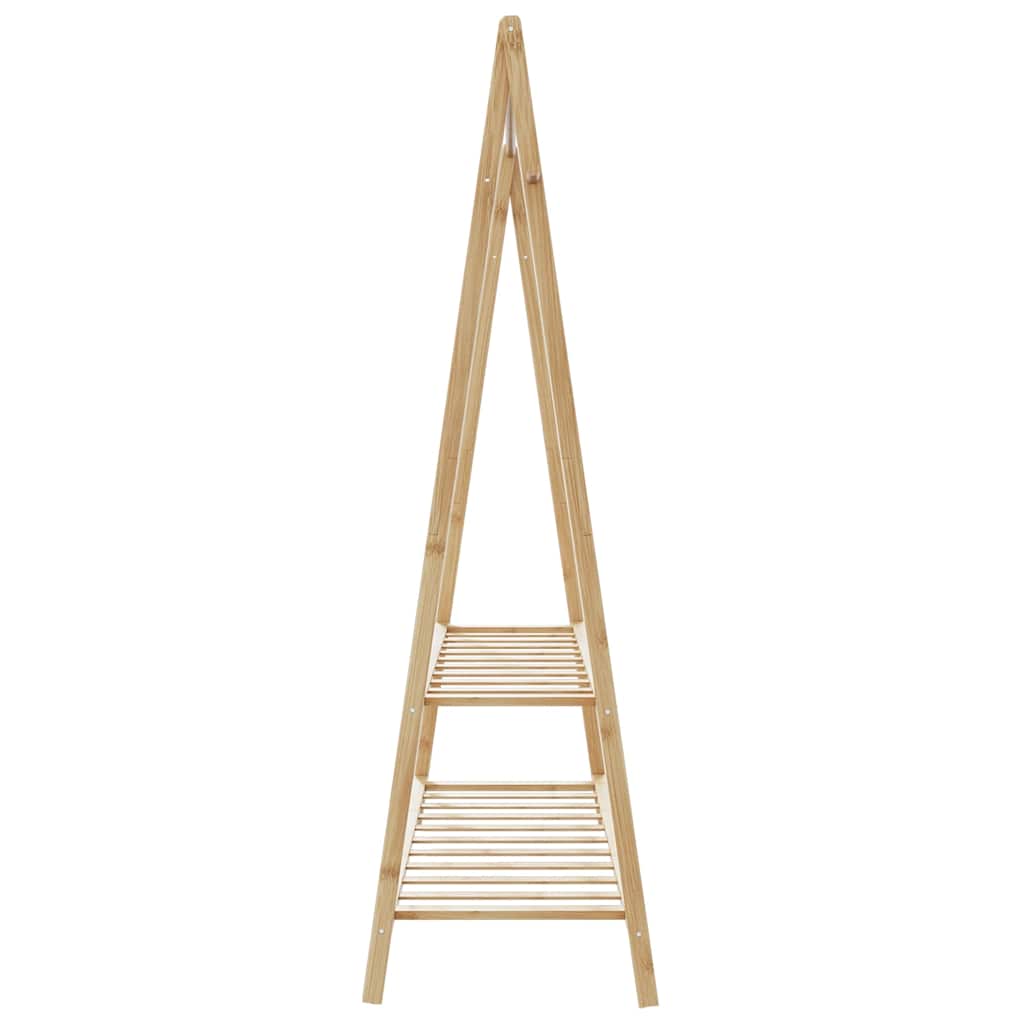 tøjstativ med hylder 132x45,5x150,5 cm bambus