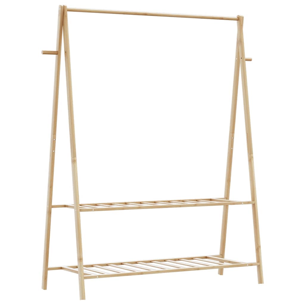 tøjstativ med hylder 132x45,5x150,5 cm bambus