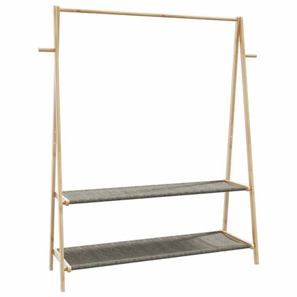 tøjstativ med hylder 132x45,5x150,5 cm bambus