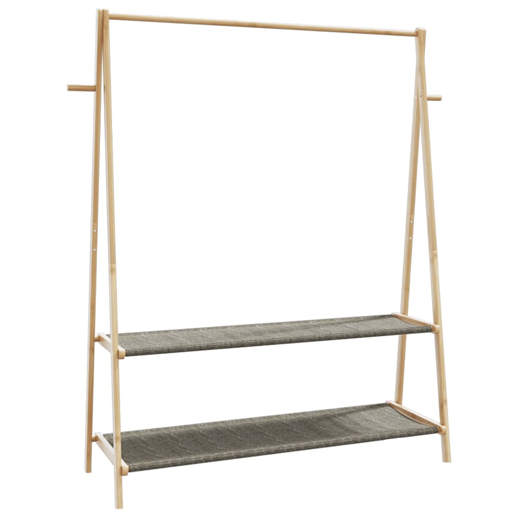 tøjstativ med hylder 132x45,5x150,5 cm bambus