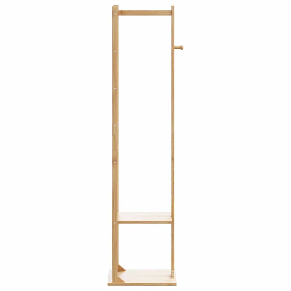 garderobestativ med kroge og hylder 38,5x30x156 cm bambus